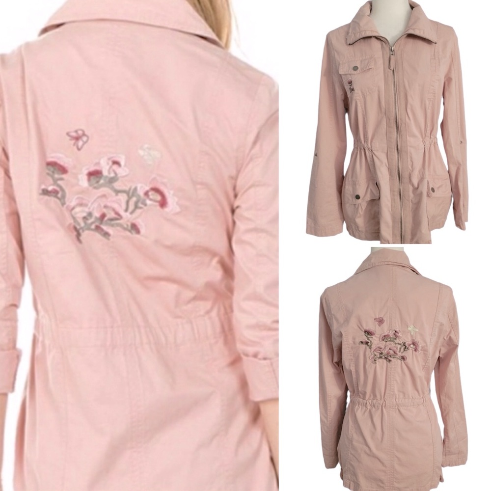 Ashley Pastel Pink Embroidered Utility Jacket - Picture 1 of 10